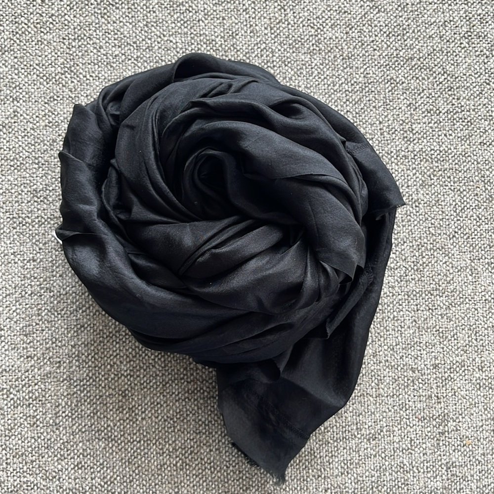 Eileen Fisher Black Silk Scarf